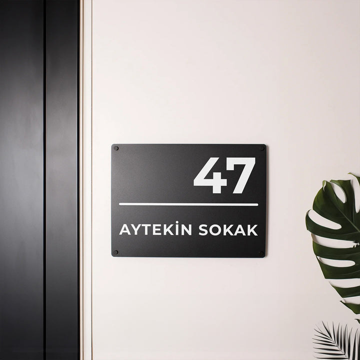 Kişiye Özel Metal Adres Tabelası - UV BASKI