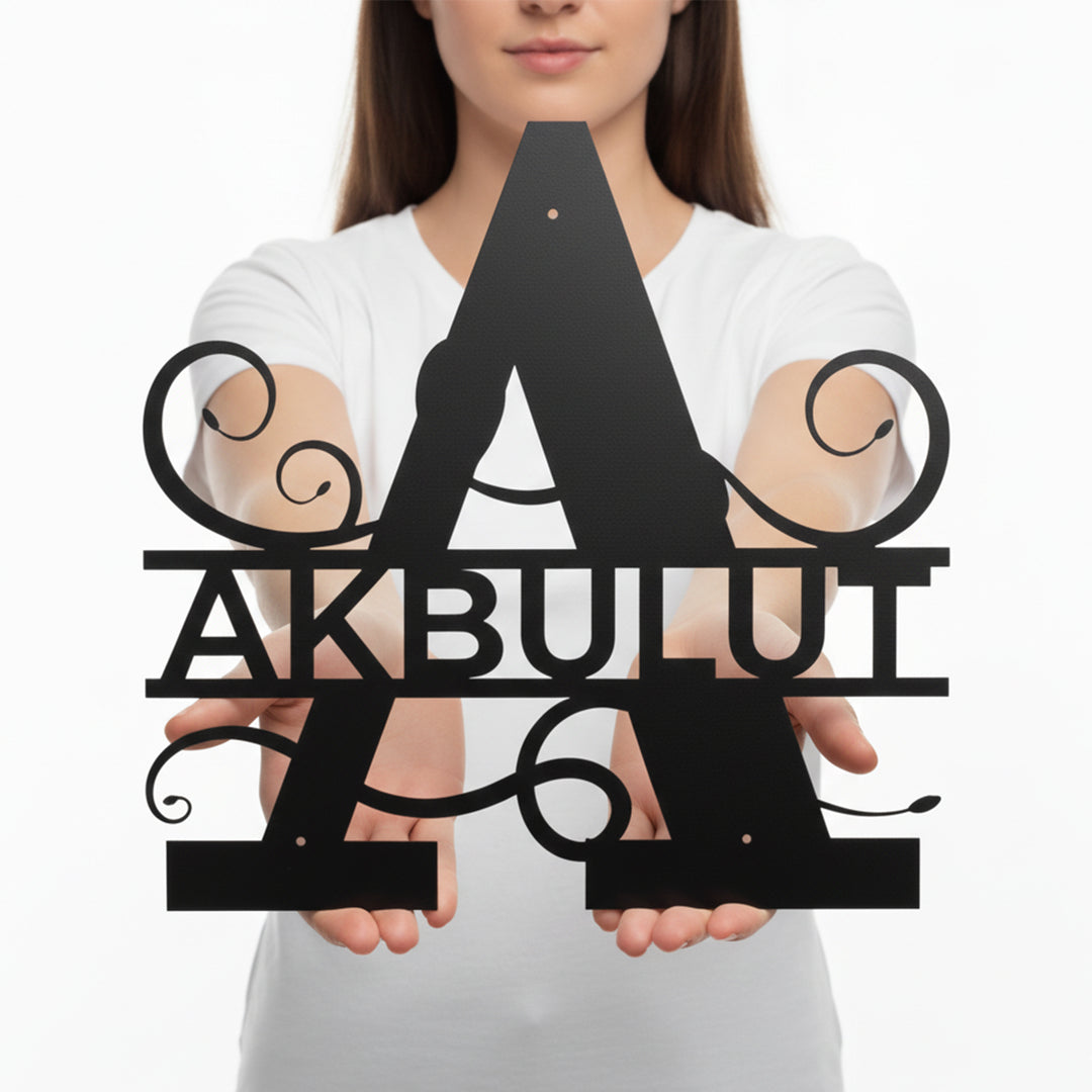 Kişiye Özel Metal Monogram İsimlik