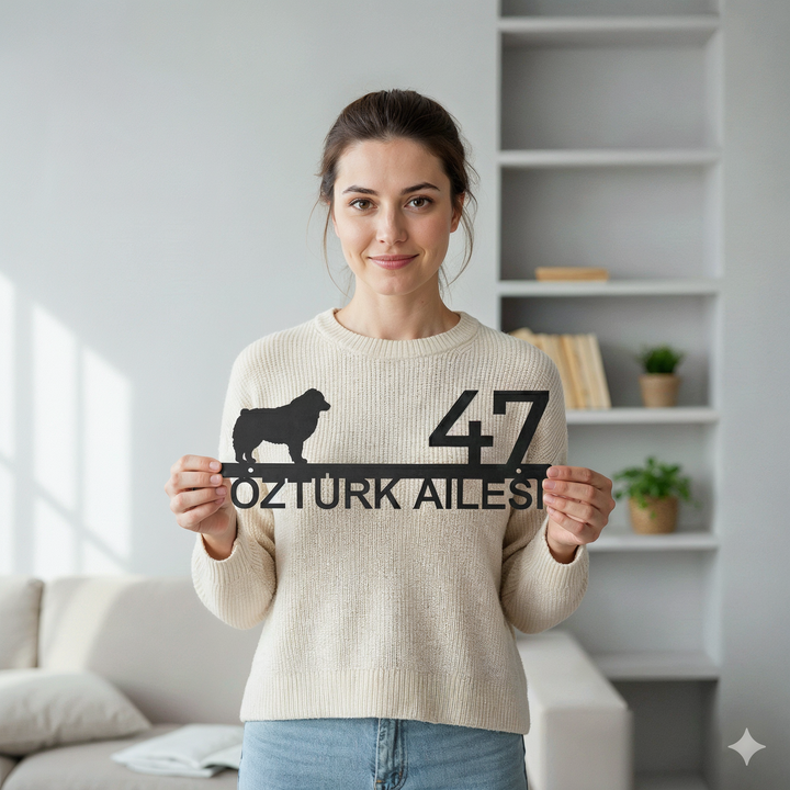 Kişiye Özel Köpek Temalı Kapı İsimliği - Set-2