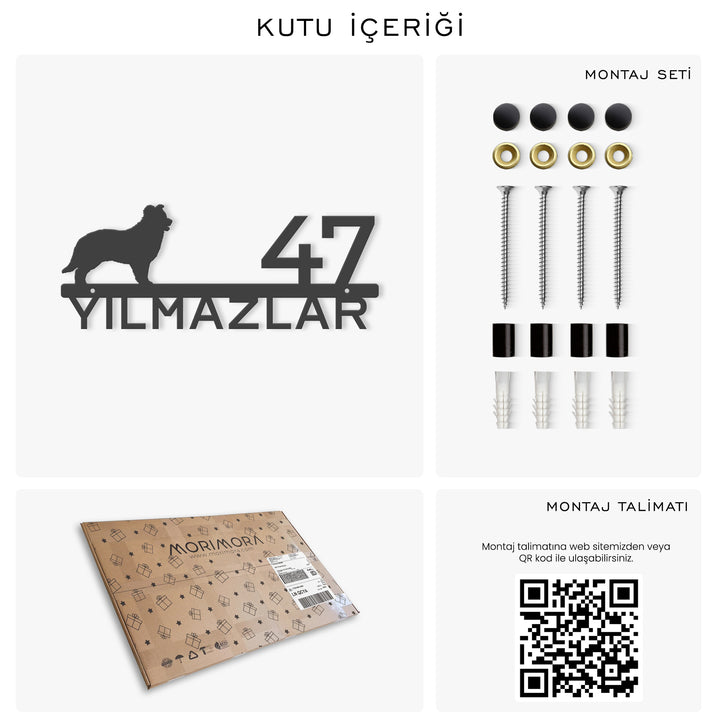 Kişiye Özel Köpek Temalı Kapı İsimliği - Set-2