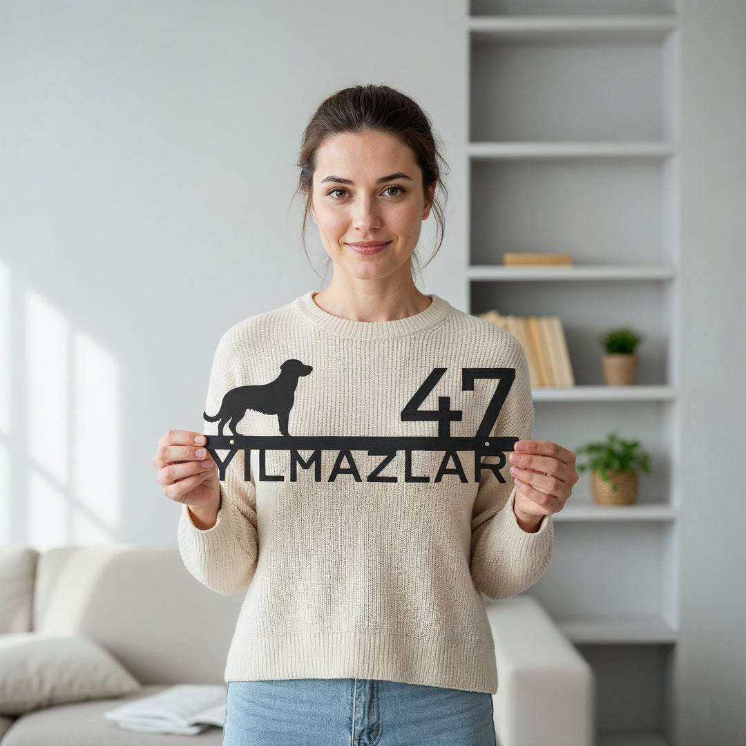 Kişiye Özel Köpek Temalı Kapı İsimliği