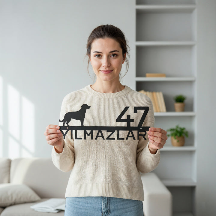 Kişiye Özel Köpek Temalı Kapı İsimliği