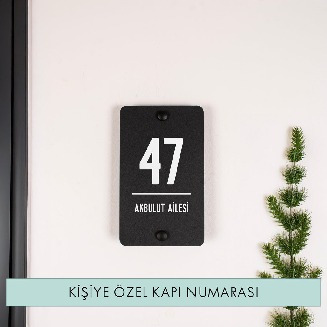 Kişiye Özel Minimalist  Metal Adres Tabelası