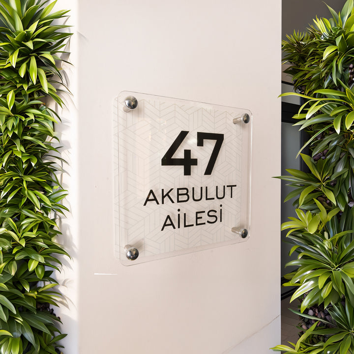 Geometrik Desenli Kapı İsimliği