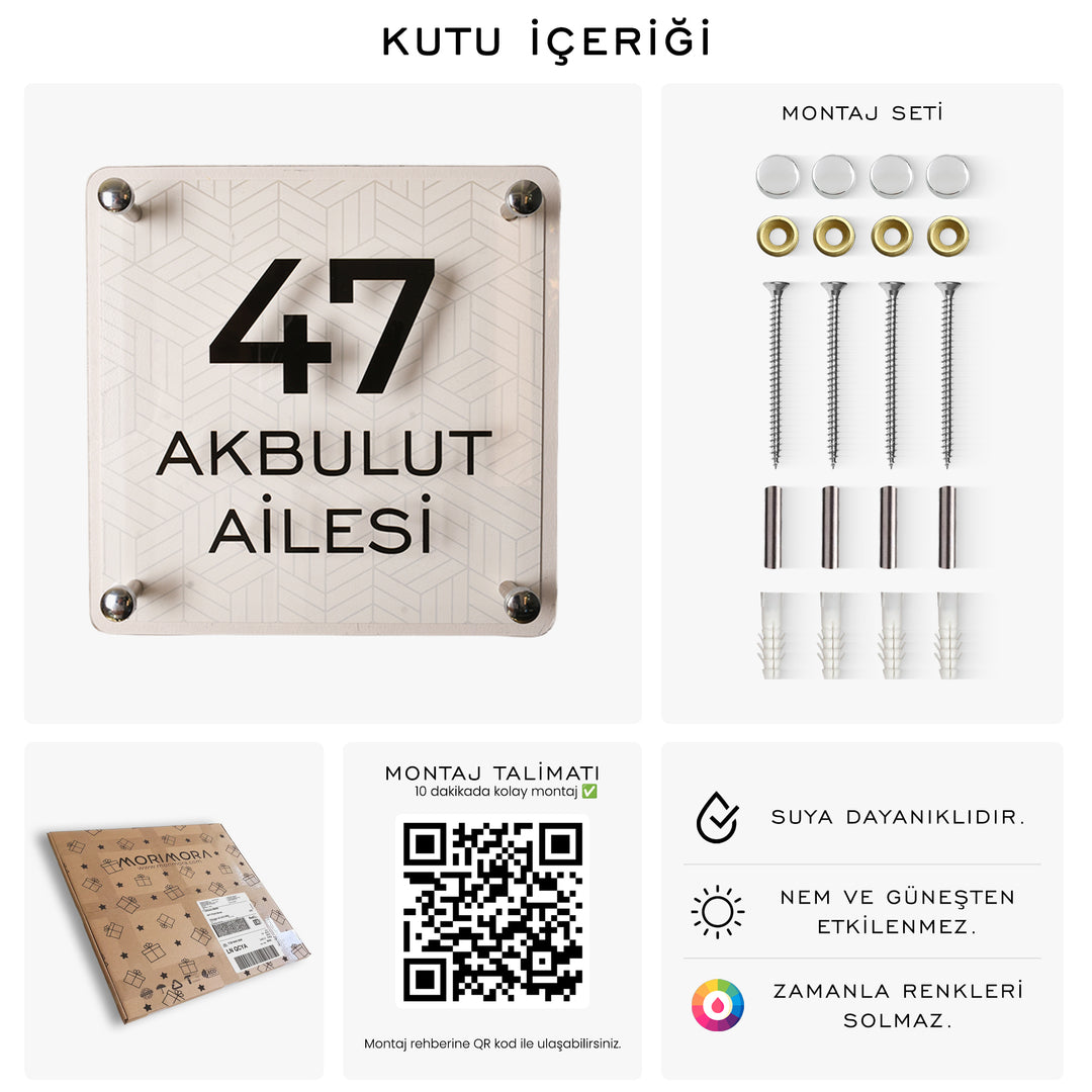 Geometrik Desenli Kapı İsimliği