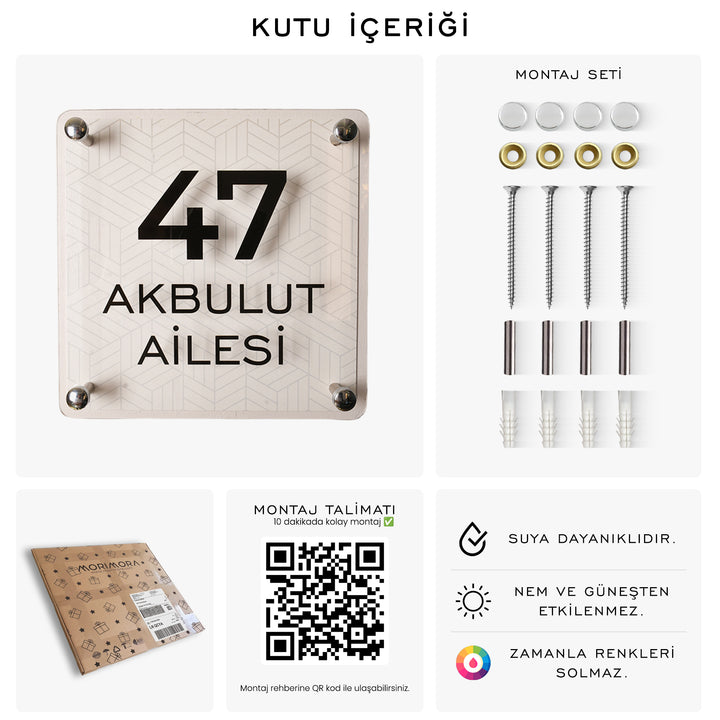 Geometrik Desenli Kapı İsimliği