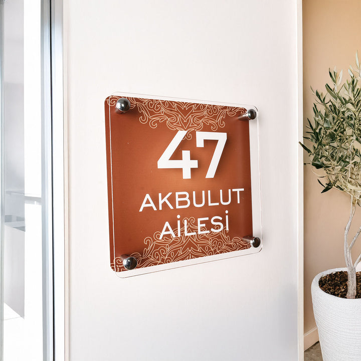 Alegra Geleneksel Desenli Kapı İsimliği