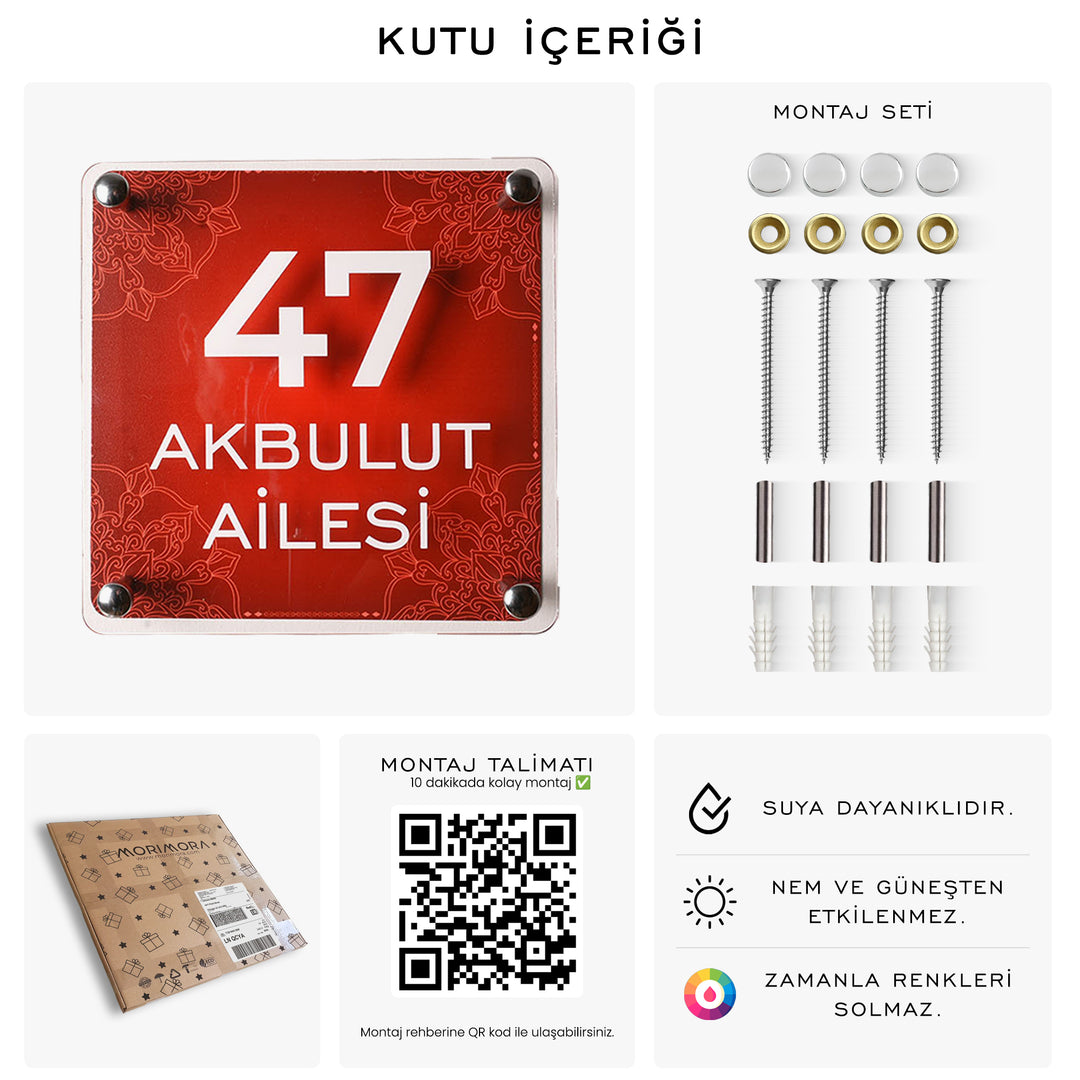 Ava Geleneksel Desenli Kapı İsimliği