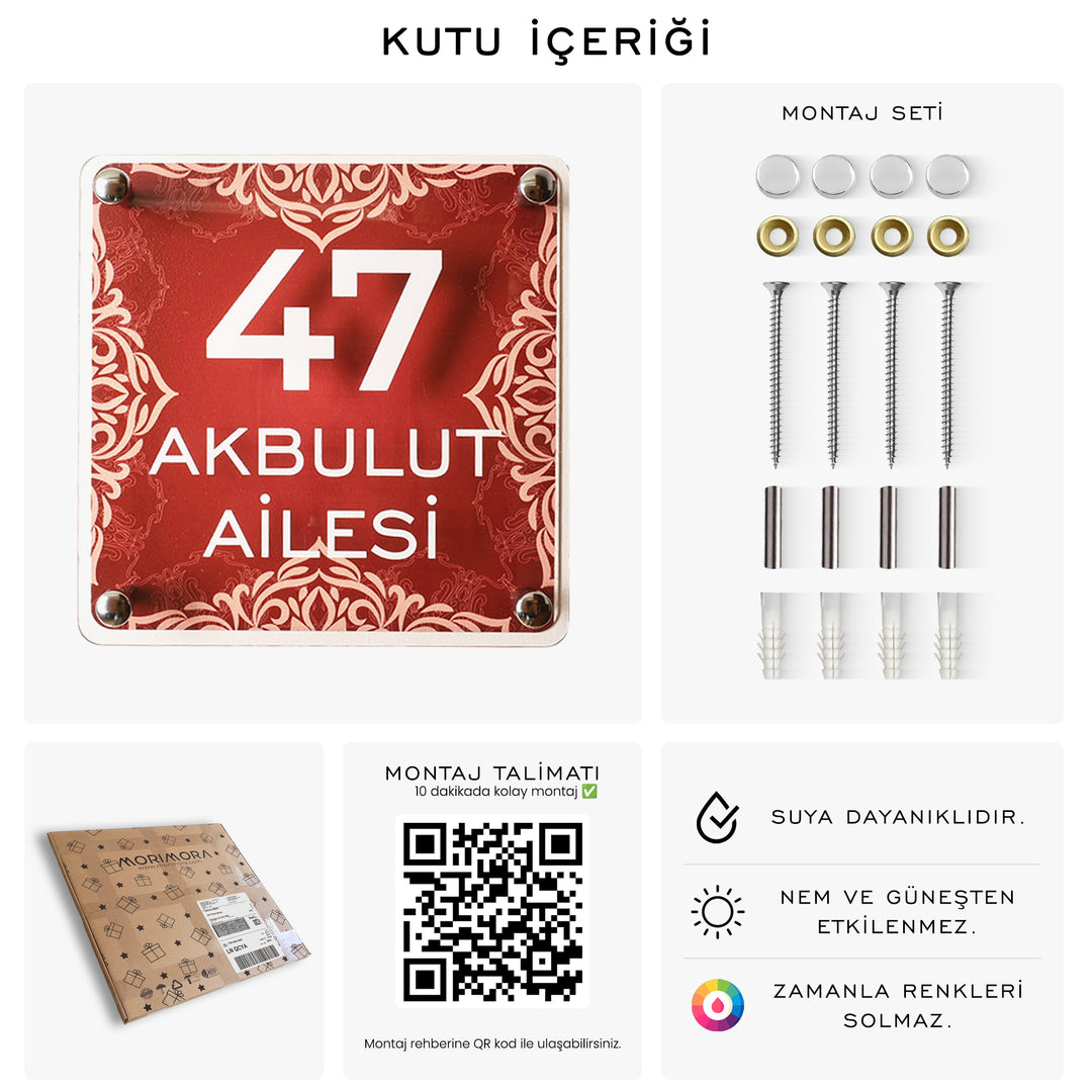 Celeste Geleneksel Desenli Kapı İsimliği