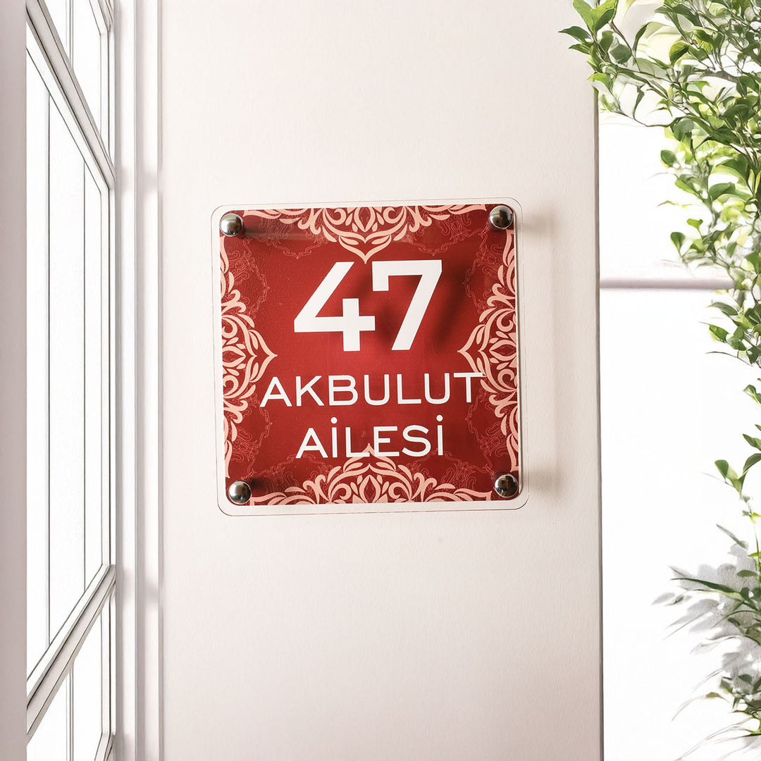 Celeste Geleneksel Desenli Kapı İsimliği
