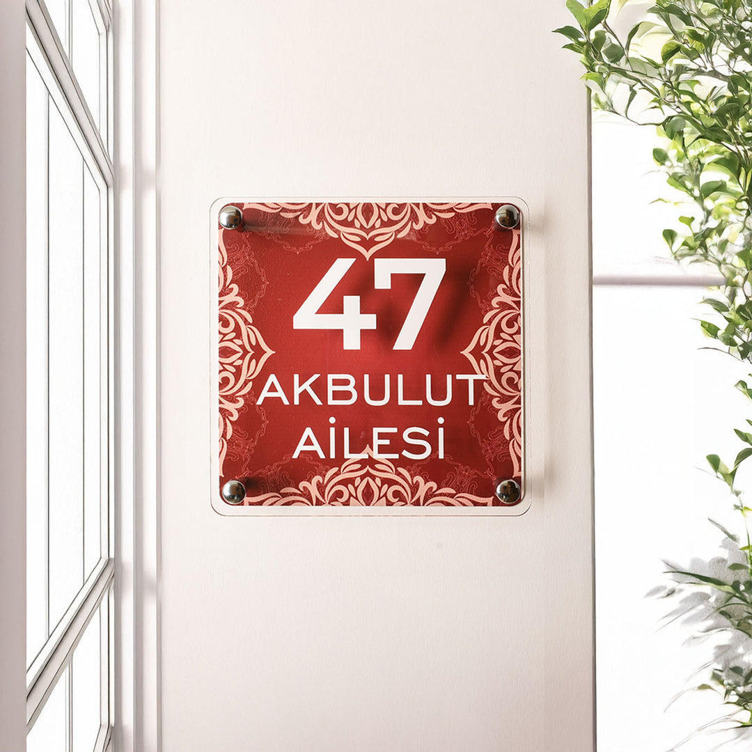Celeste Geleneksel Desenli Kapı İsimliği