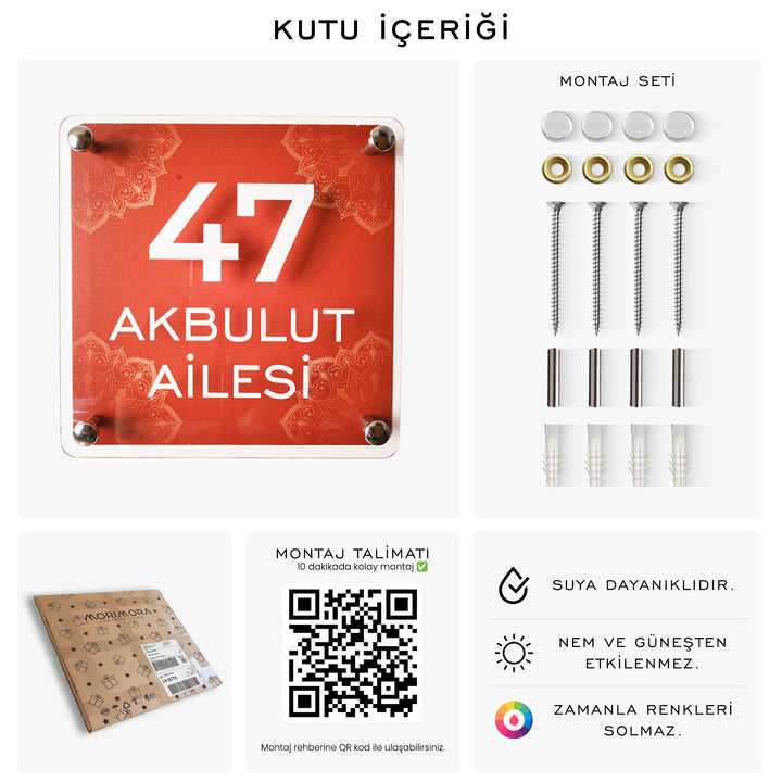 Laura Geleneksel Desenli Kapı İsimliği