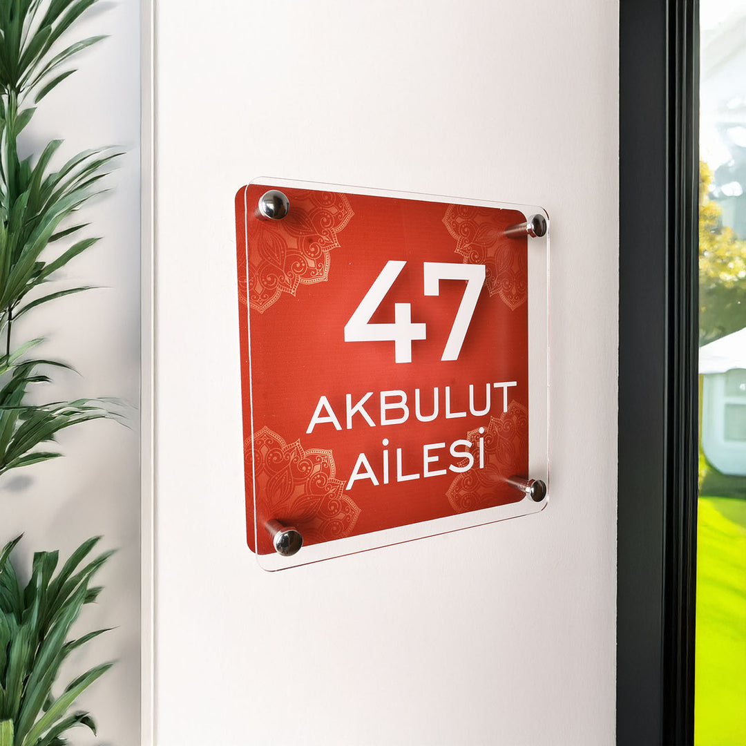 Laura Geleneksel Desenli Kapı İsimliği