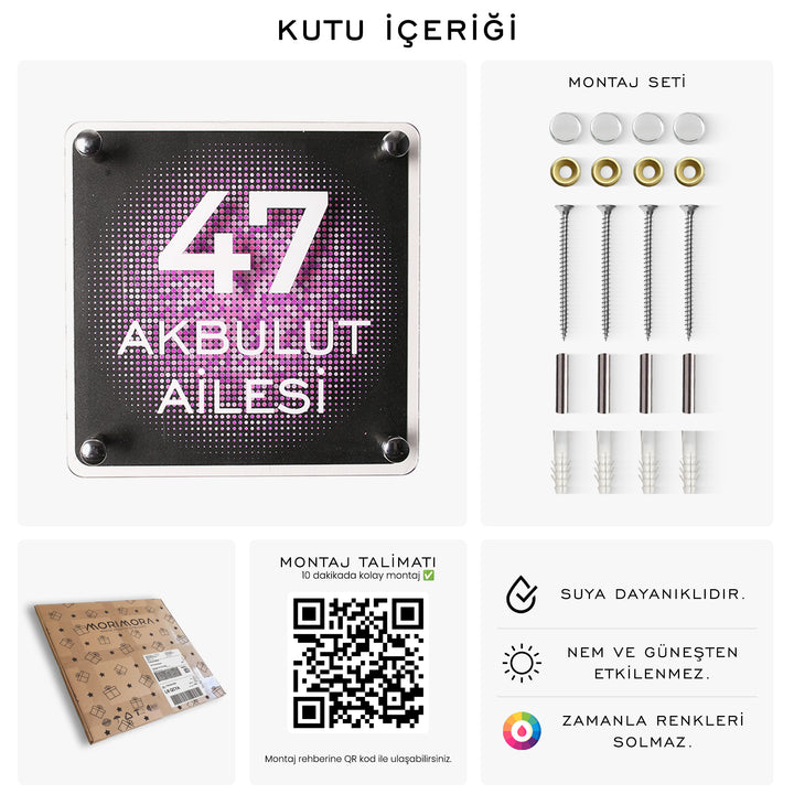 Nokta Desenli Beyaz Kapı İsimliği