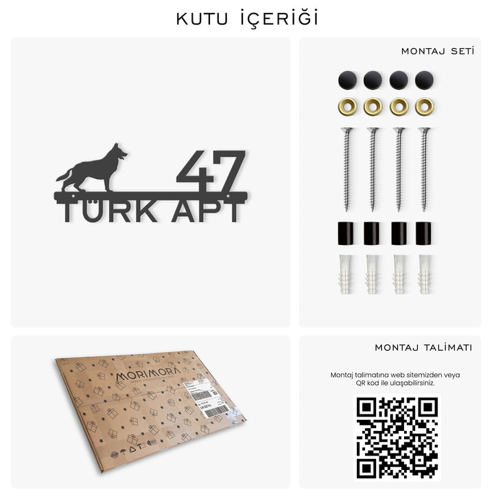 Kişiye Özel Köpek Temalı Kapı İsimliği - Set-5