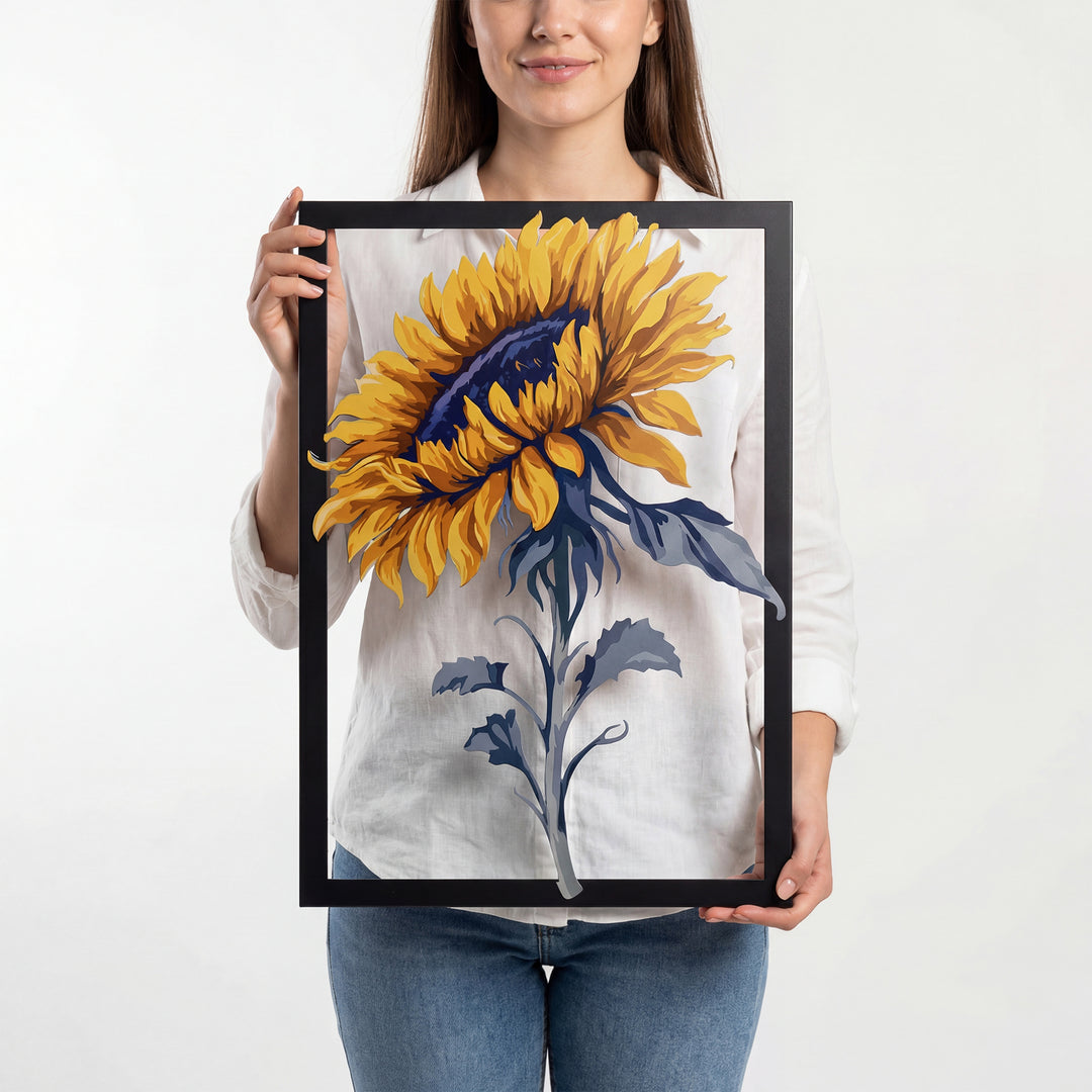 Ayçiçeği Temalı Renkli Metal Duvar Dekoru