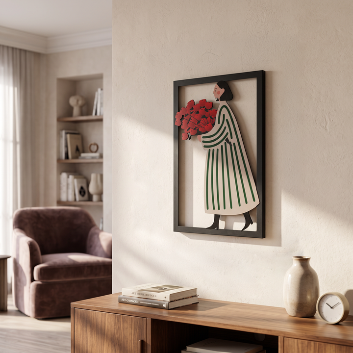 Rose Lady Metal Tablo