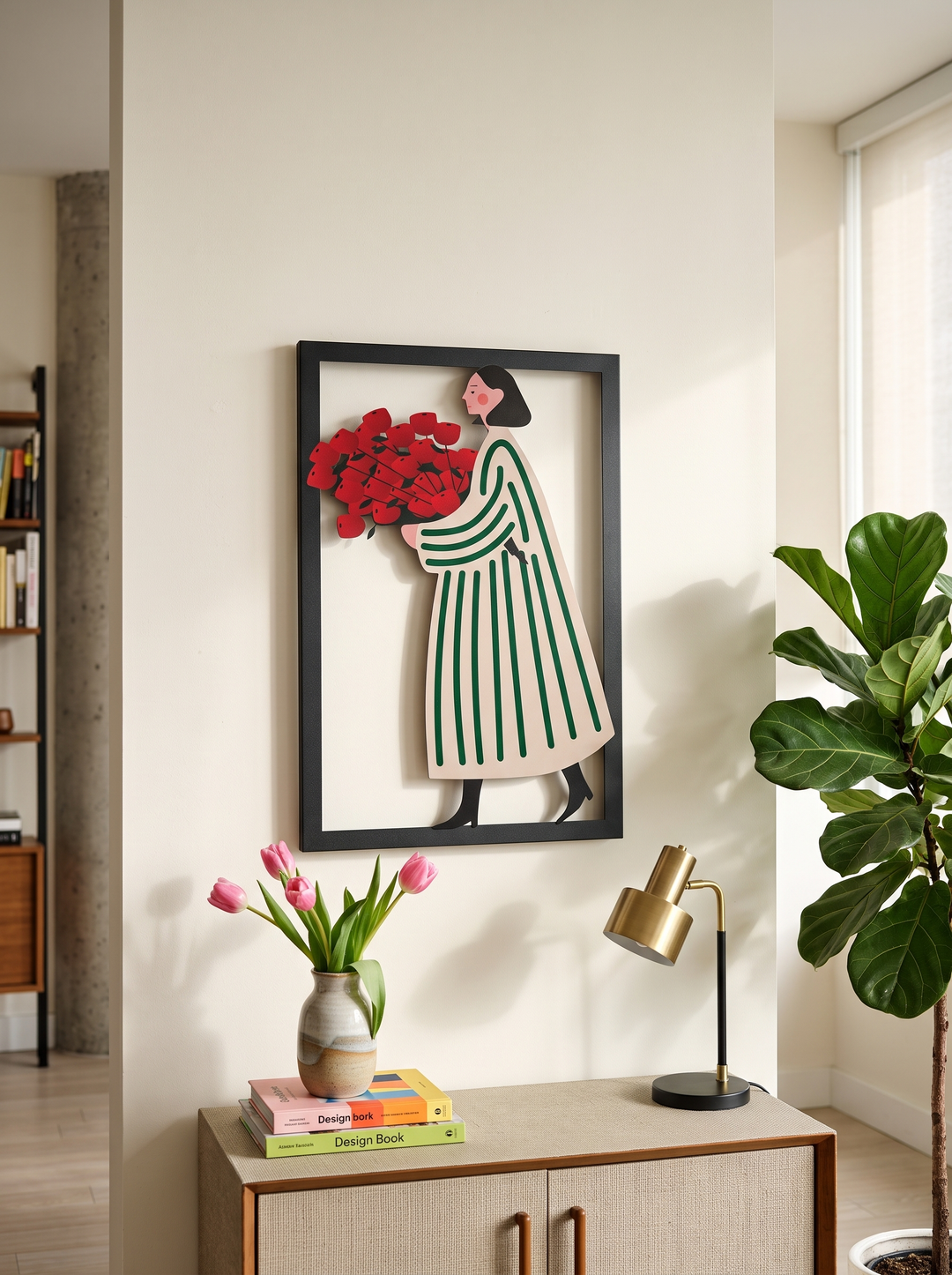 Rose Lady Metal Tablo