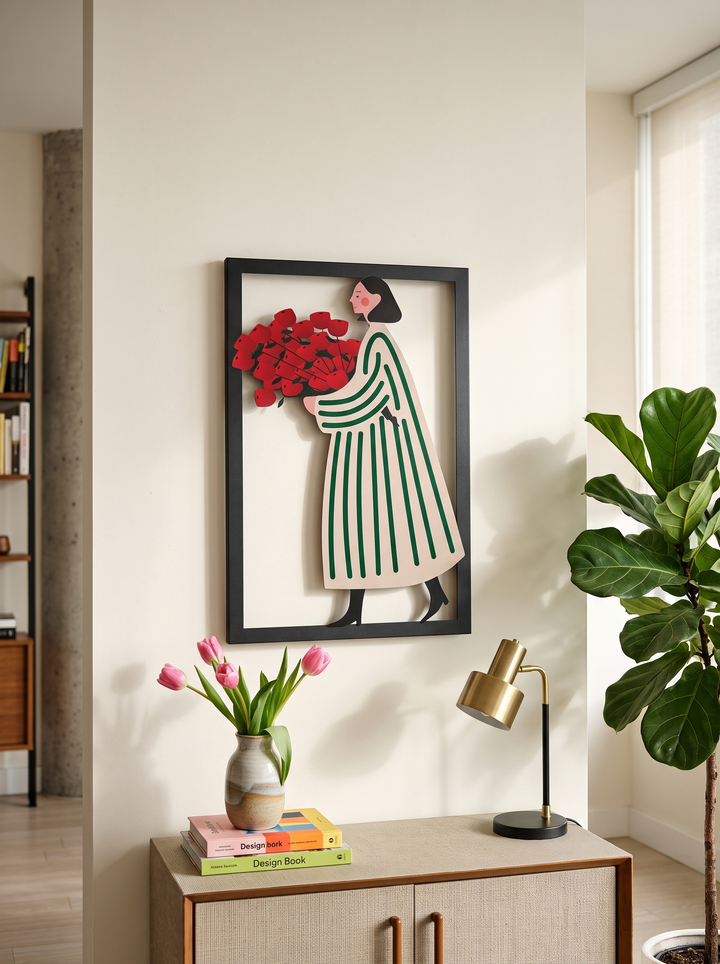 Rose Lady Metal Tablo