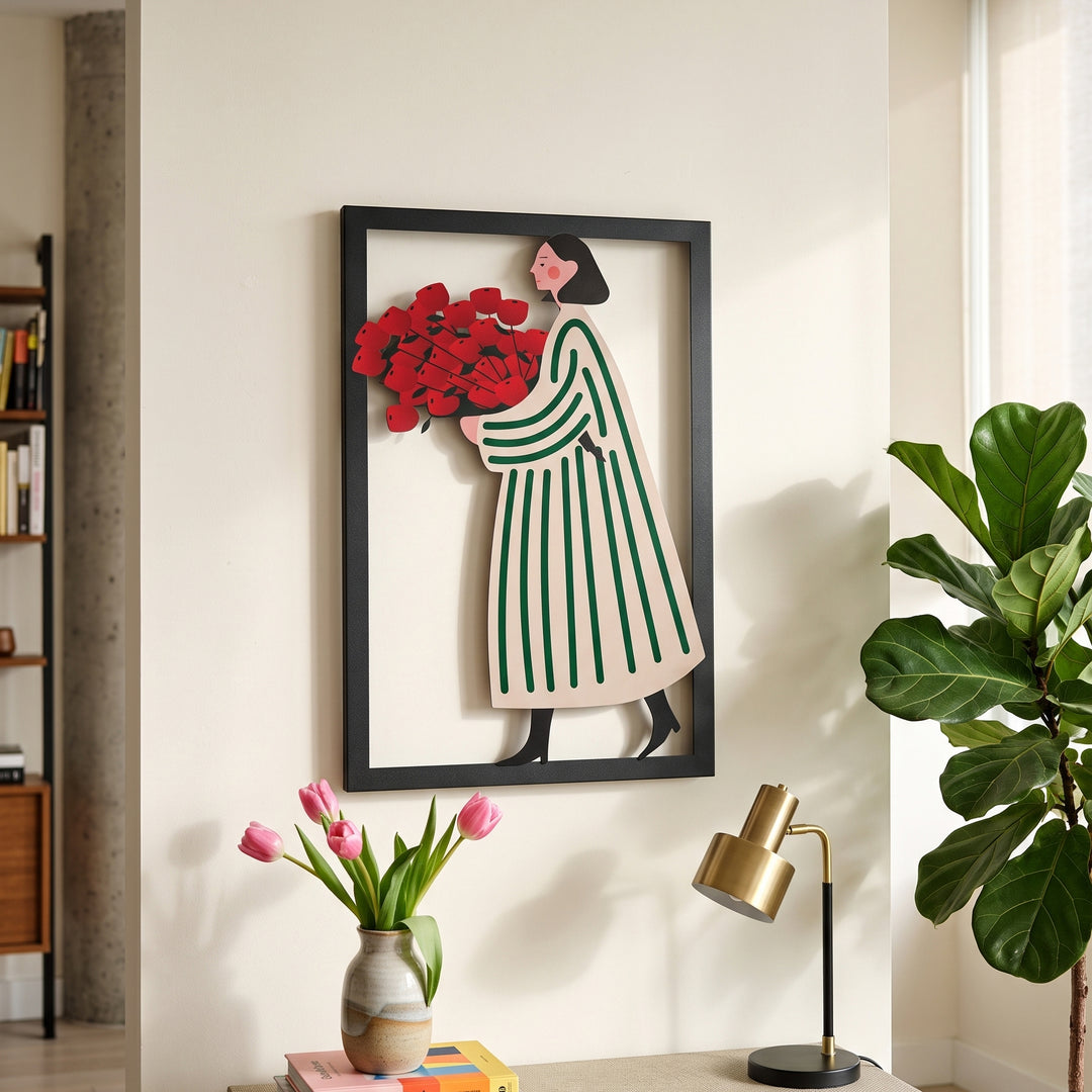 Rose Lady Metal Tablo