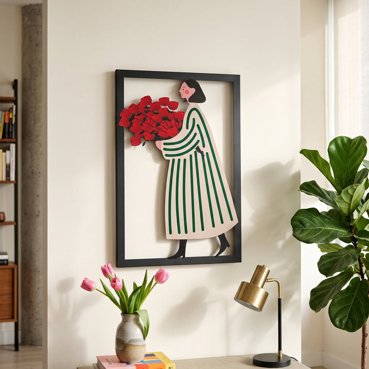 Rose Lady Metal Tablo