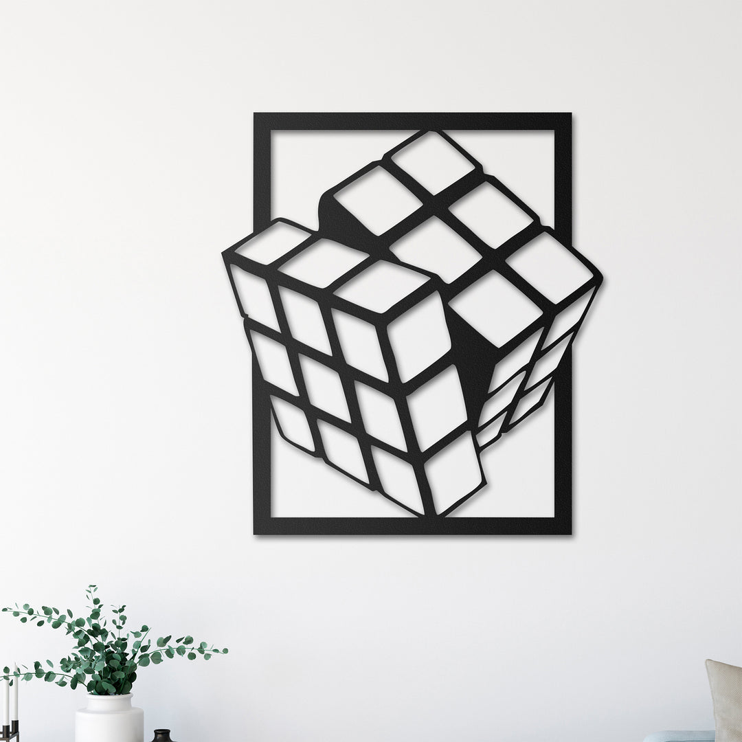 Rubik's Cube Metal Wall Painting