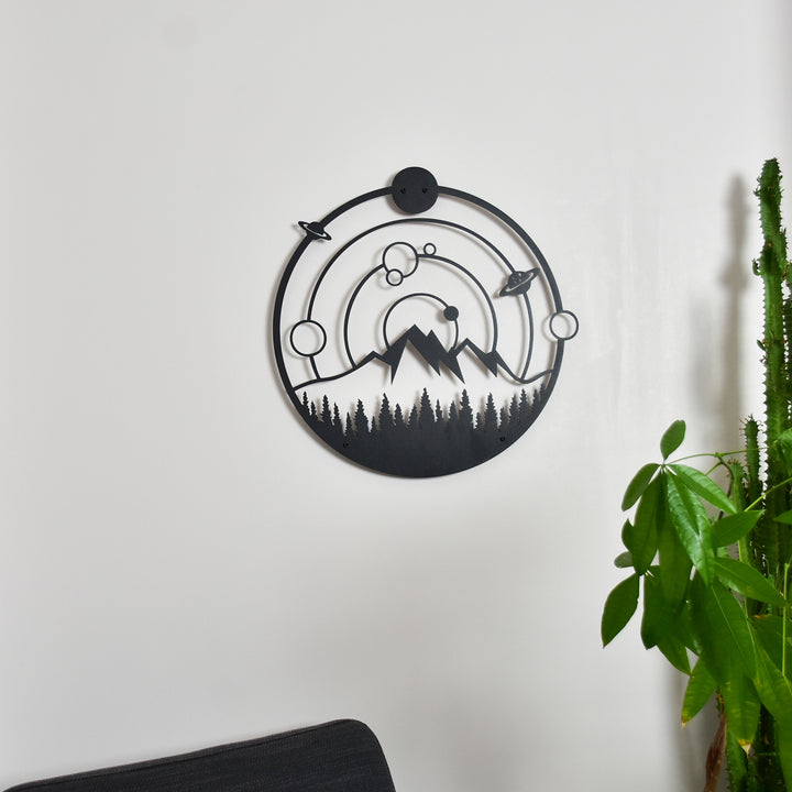 Space and Nature Metal Wall Painting