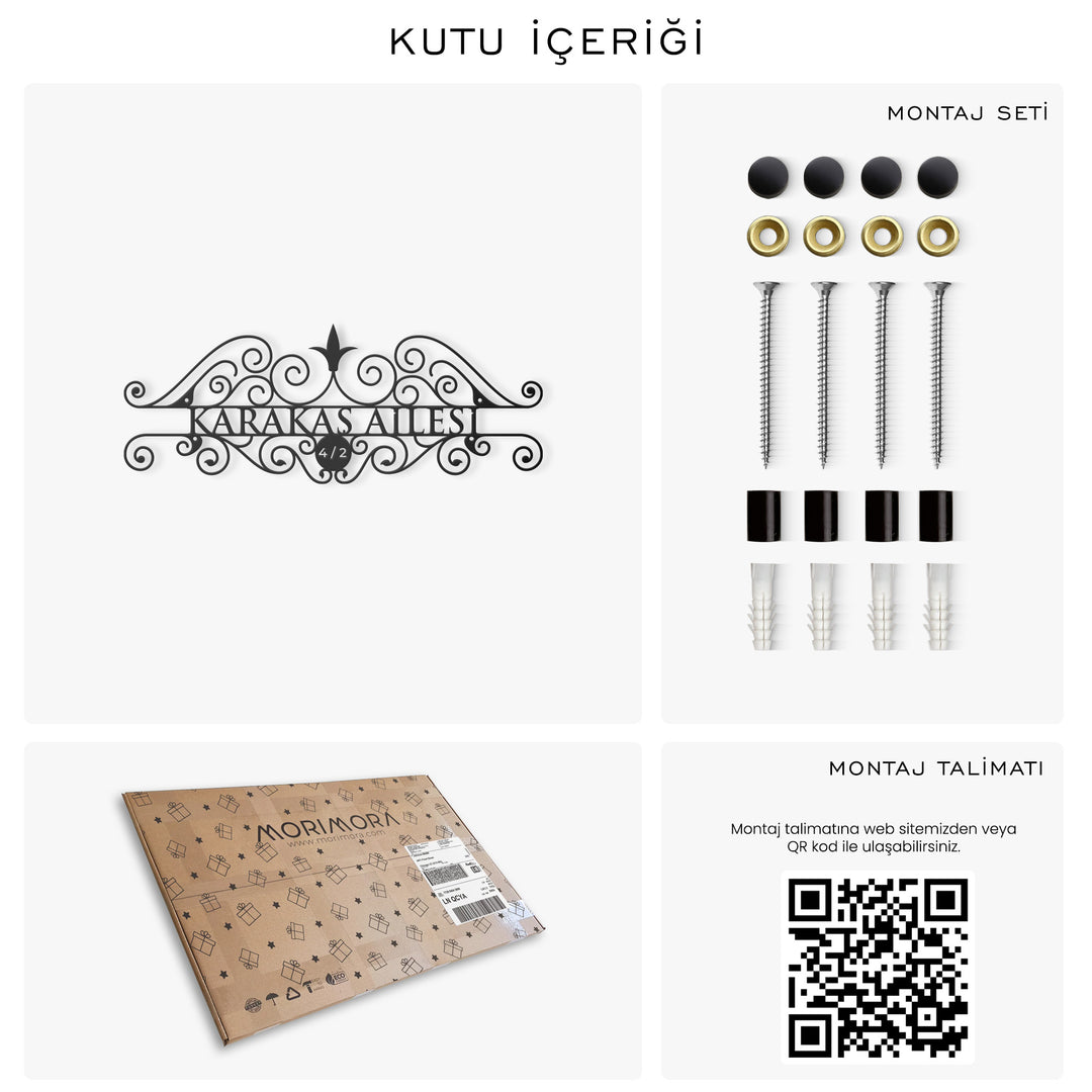 Kişiye Özel Vintage Lines Metal Kapı İsimliği