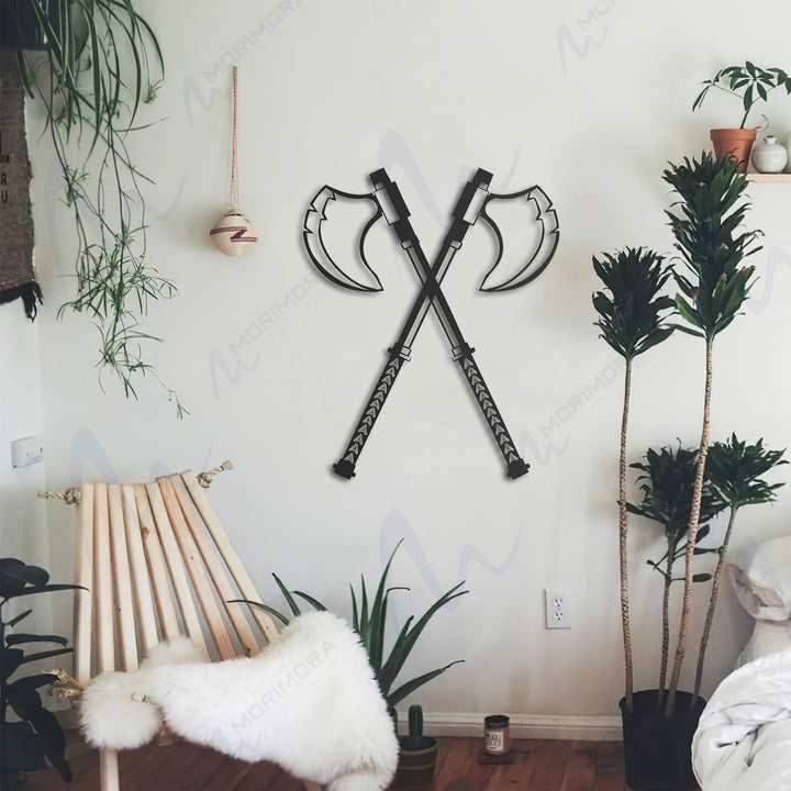 Viking Axes Metal Wall Painting