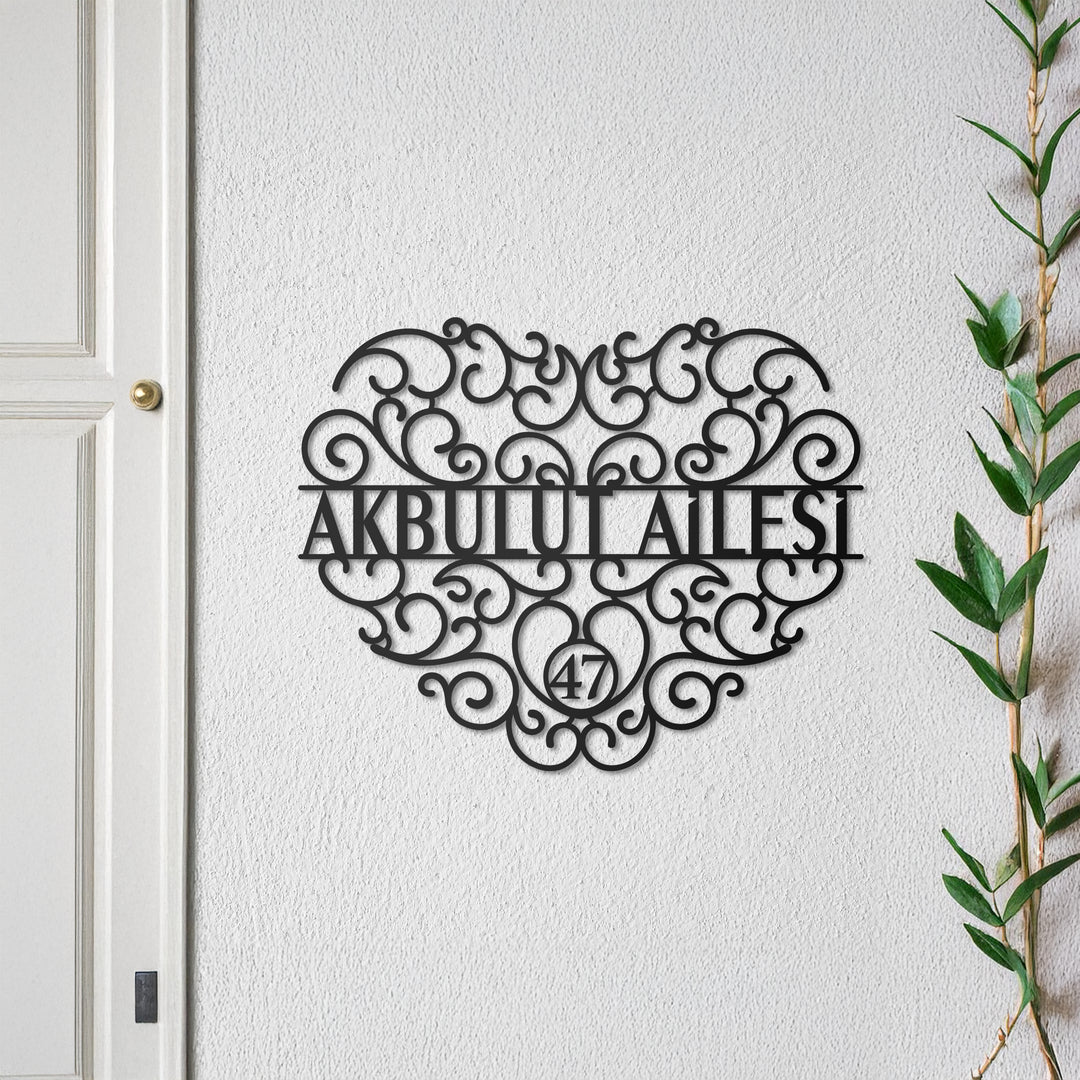 Kişiye Özel Vintage Lines Metal Aile İsimliği