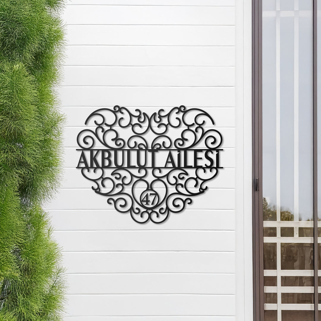 Kişiye Özel Vintage Lines Metal Aile İsimliği
