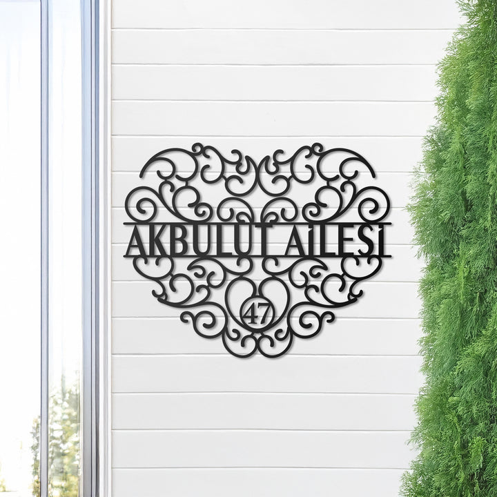 Kişiye Özel Vintage Lines Metal Aile İsimliği