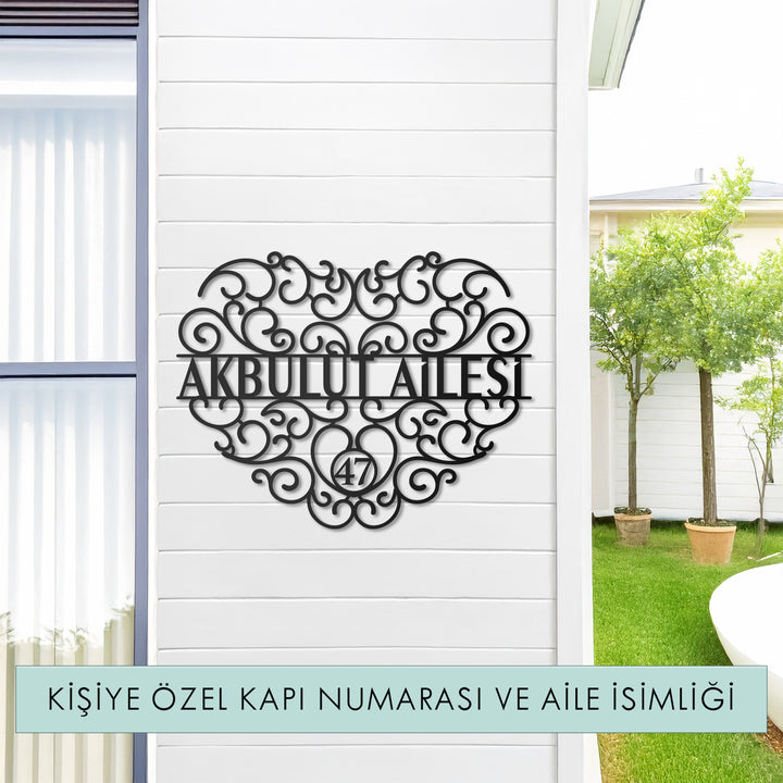 Kişiye Özel Vintage Lines Metal Aile İsimliği