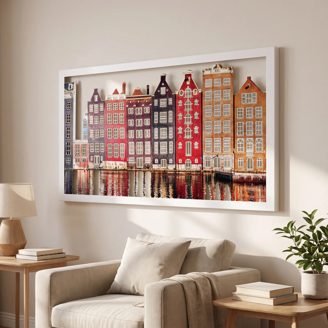 Amsterdam Evleri Metal Tablo