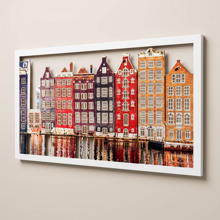 Amsterdam Evleri Metal Tablo