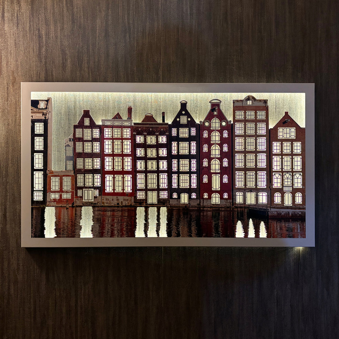 Amsterdam Evleri Metal Tablo