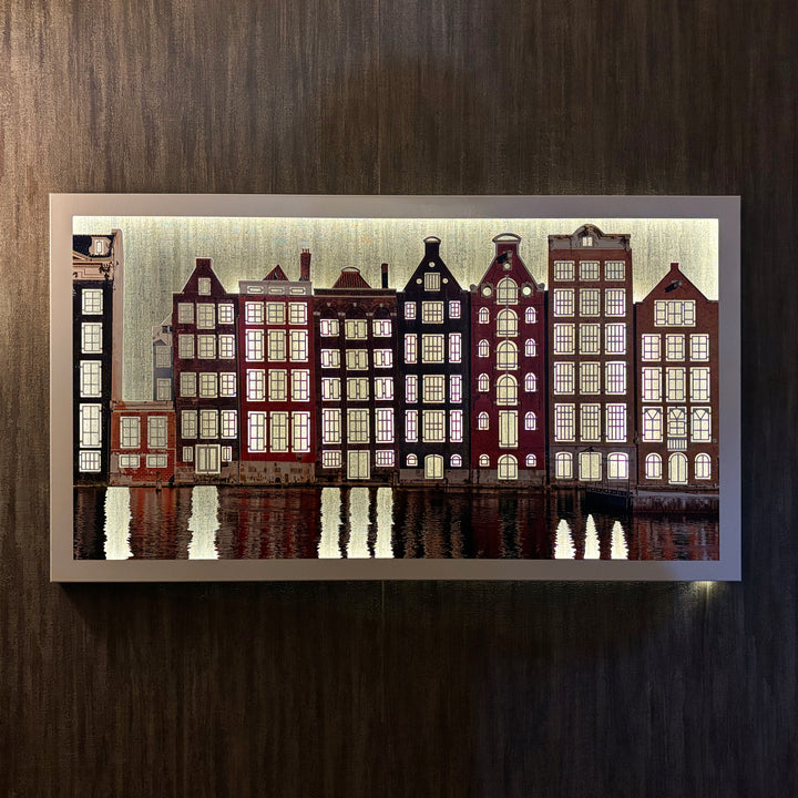 Amsterdam Evleri Metal Tablo