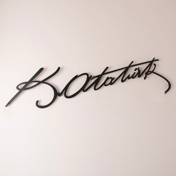Atatürk İmzası Metal Duvar Tablosu - morimora.com