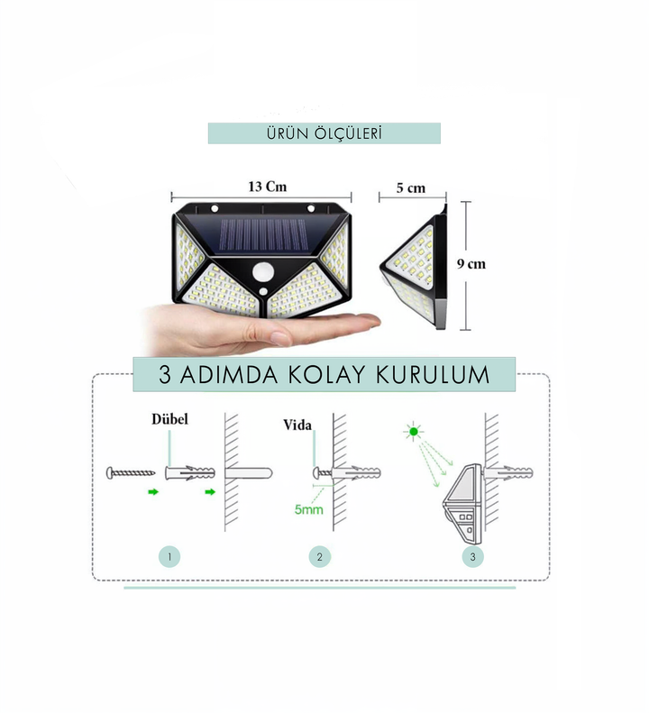 Güneş Enerjili Aydınlatma - Aplik