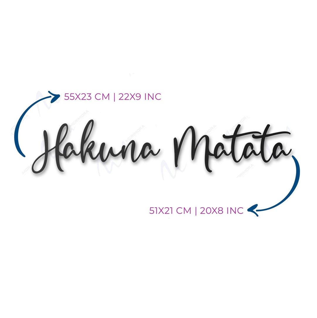 Hakuna Matata Metal Duvar Yazısı - morimora.com