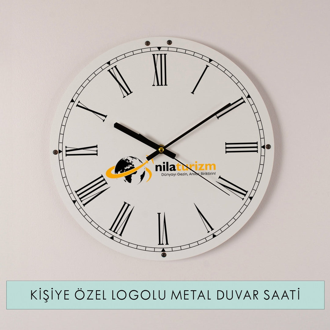 İşletmelere Özel Metal Duvar Saati - morimora.com