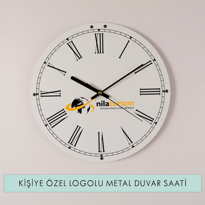 İşletmelere Özel Metal Duvar Saati - morimora.com