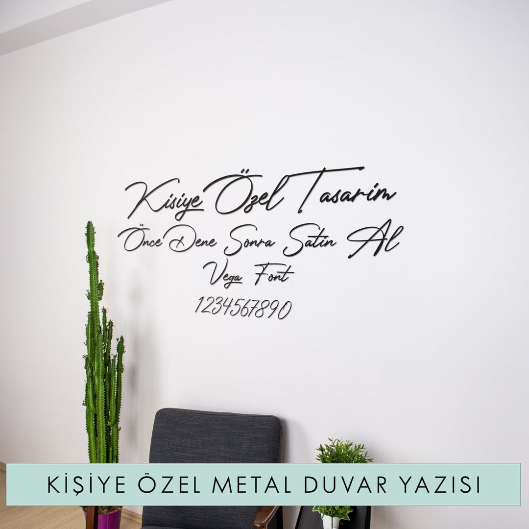 Kişiselleştirilmiş Metal Duvar Yazısı Vega - morimora.com