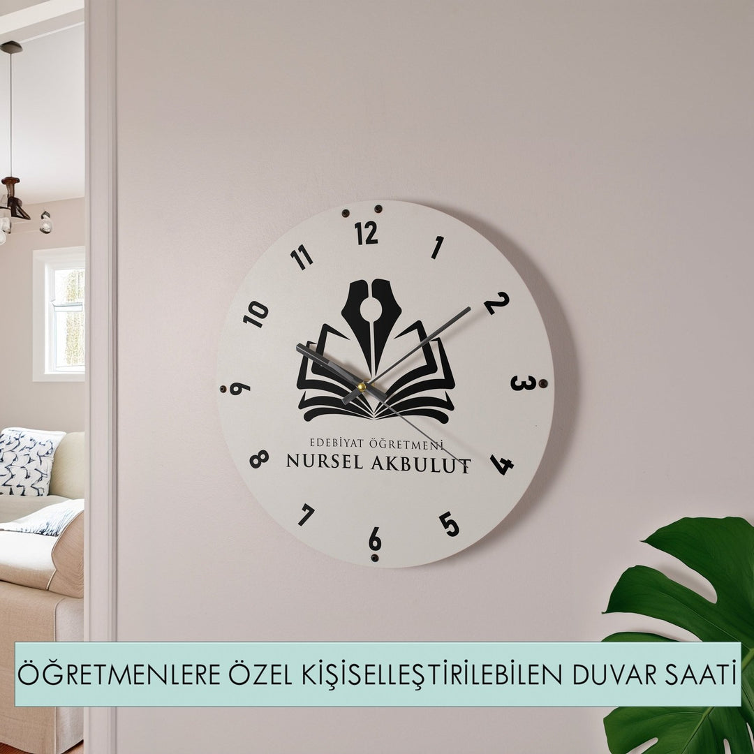 Kişiselleştirilmiş Öğretmenlere Özel Metal Duvar Saati - morimora.com