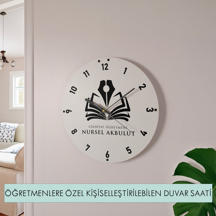 Kişiselleştirilmiş Öğretmenlere Özel Metal Duvar Saati - morimora.com