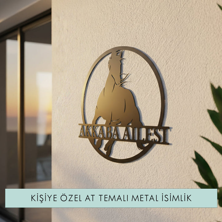 Kişiye Özel At Temalı Metal İsimlik - morimora.com