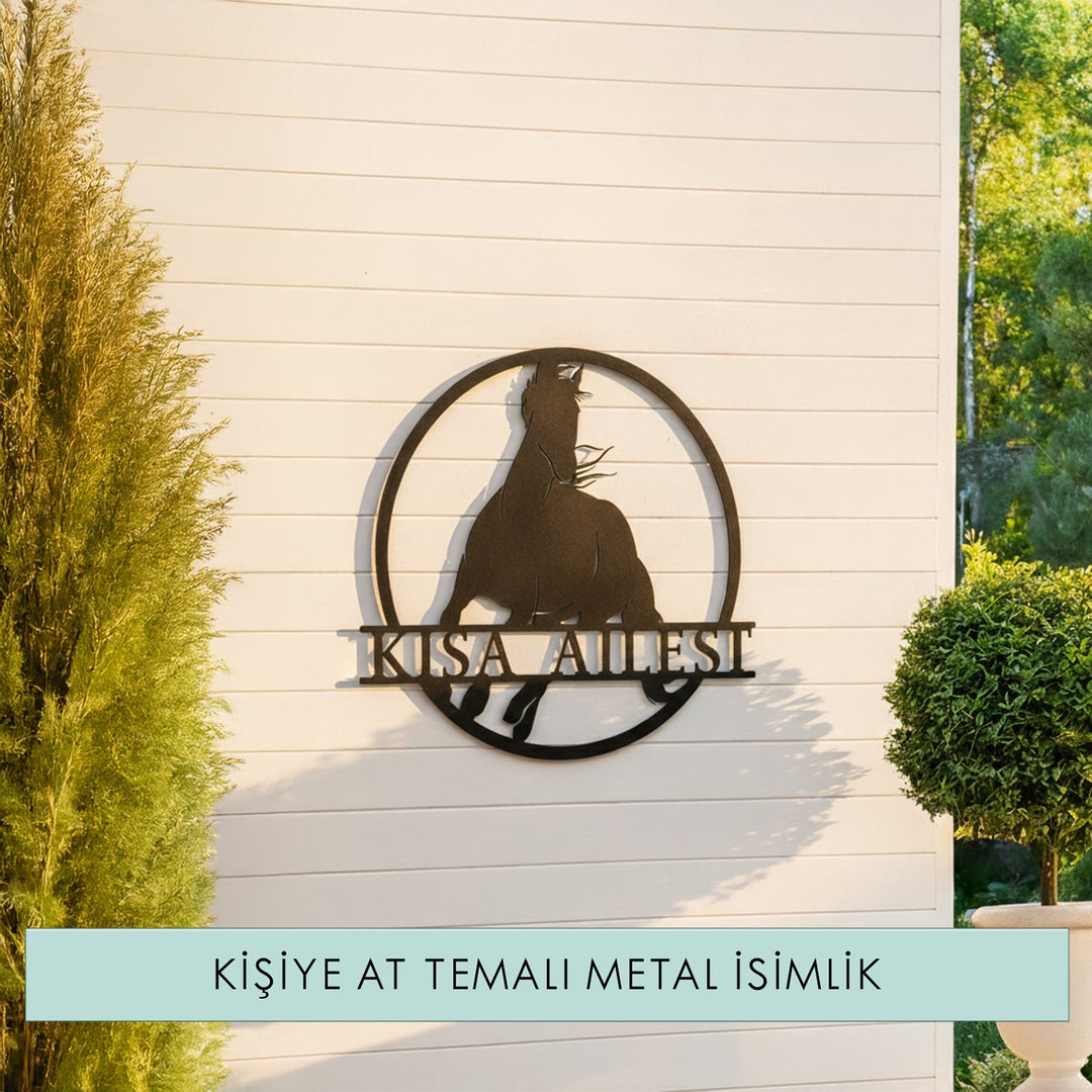 Kişiye Özel At Temalı Metal İsimlik - morimora.com