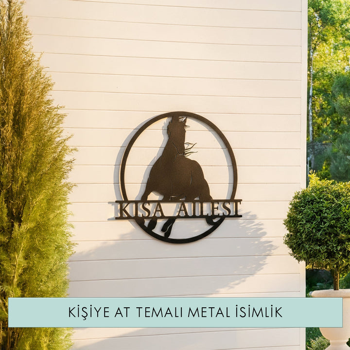 Kişiye Özel At Temalı Metal İsimlik - morimora.com