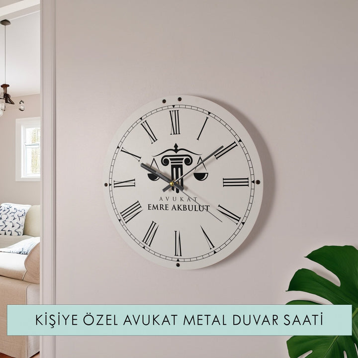 Kişiye Özel Avukat Metal Duvar Saati - morimora.com