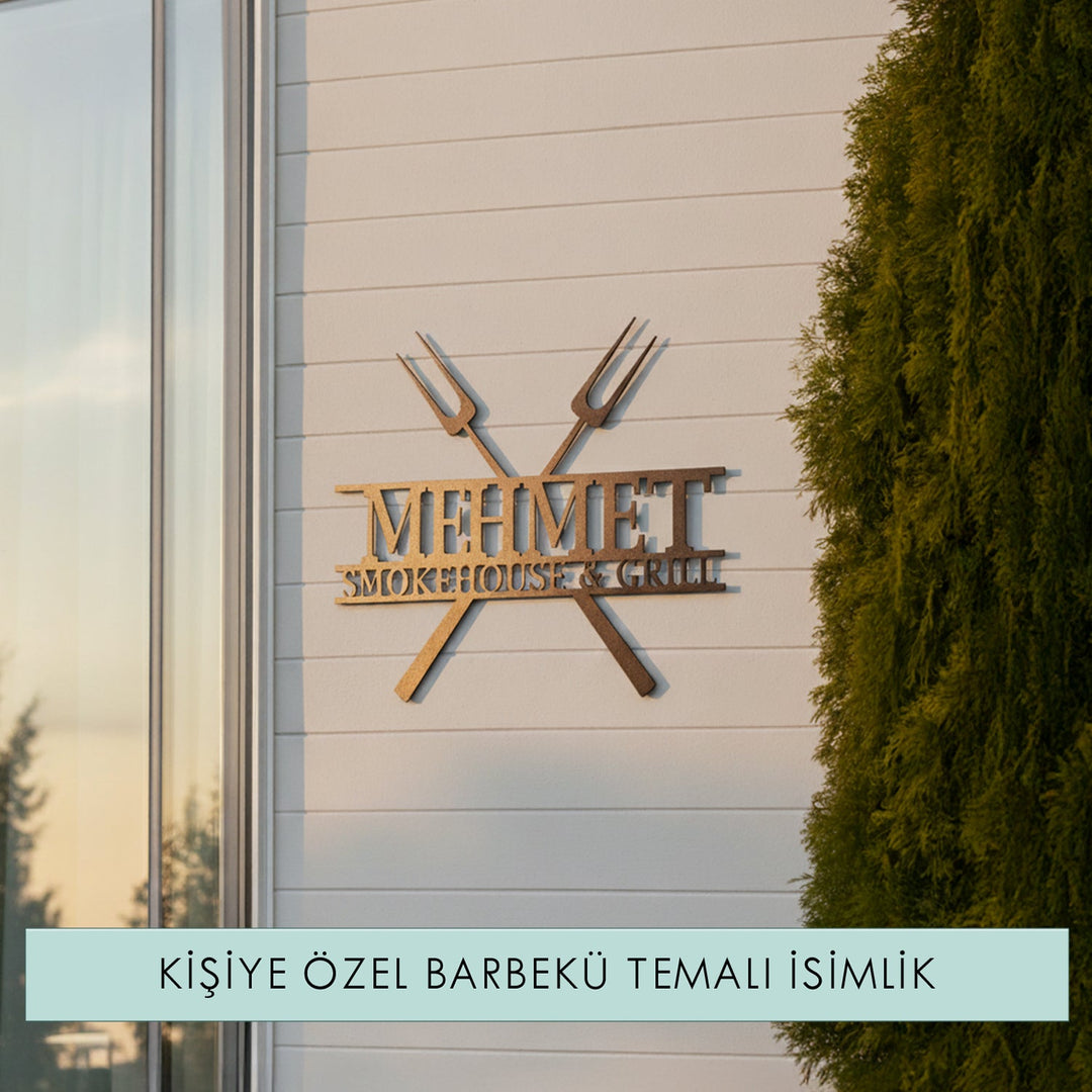 Kişiye Özel Barbekü Temalı Metal İsimlik - morimora.com